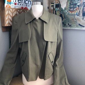 Ann Taylor Green Utility Jacket with Structured Silhouette